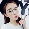 Retro fresh fashionable metal trend glasses suitable for men and women, Korean style, simple and elegant design