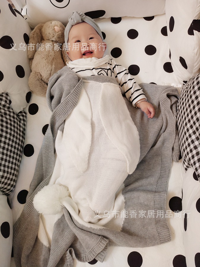 兔子毛线空调毯 (4)