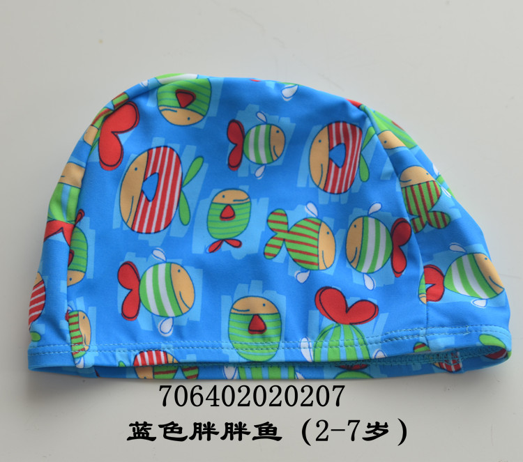Blue cartoon swimming cap for boys for early age