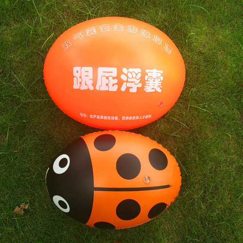 Wholesale large size swimming air bag for swimming with floaters, orange outdoor adult swimming bag with floaters