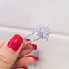 Fashionable zirconium, brooch, pin, cardigan lapel pin, accessory, Korean style, with snowflakes, simple and elegant design