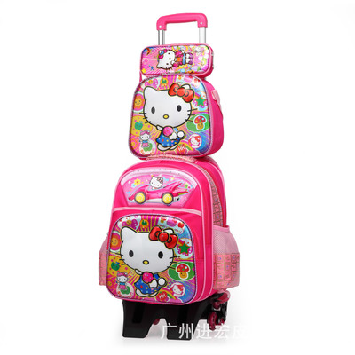宝贝心书包 拉杆书包 小学生男拉杆书包 小学书包定制拉杆背包|ru