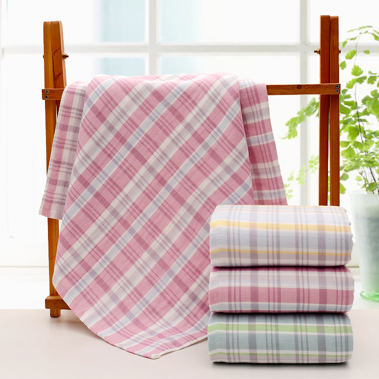 厂家外贸浴巾韩版女浴巾纯棉纱布加厚礼品礼盒订制logo浴巾