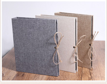 热采麻布diy相册手工自制活页笔记本简约麻绳影楼亚马逊专供