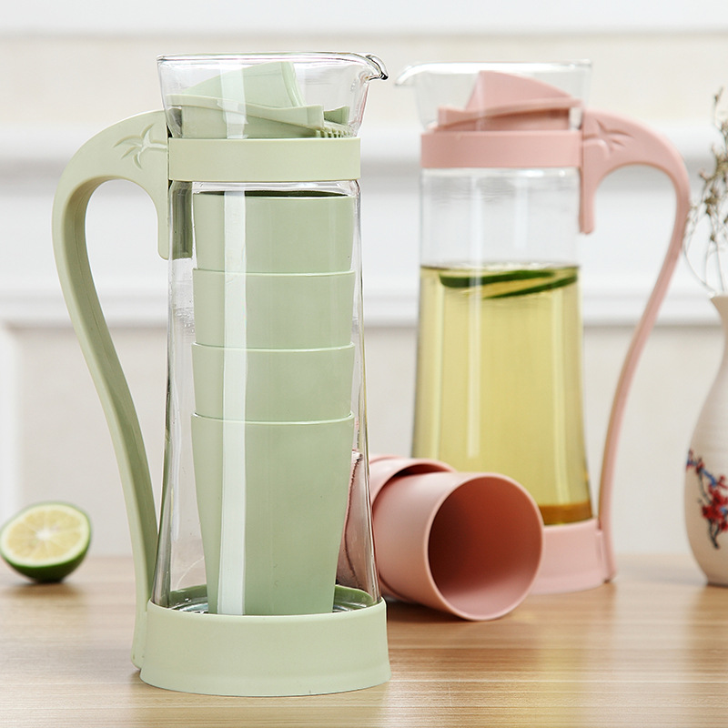 家用创意玻璃冷水壶套装  耐高温大号果汁壶 家用水杯套装礼品|ms