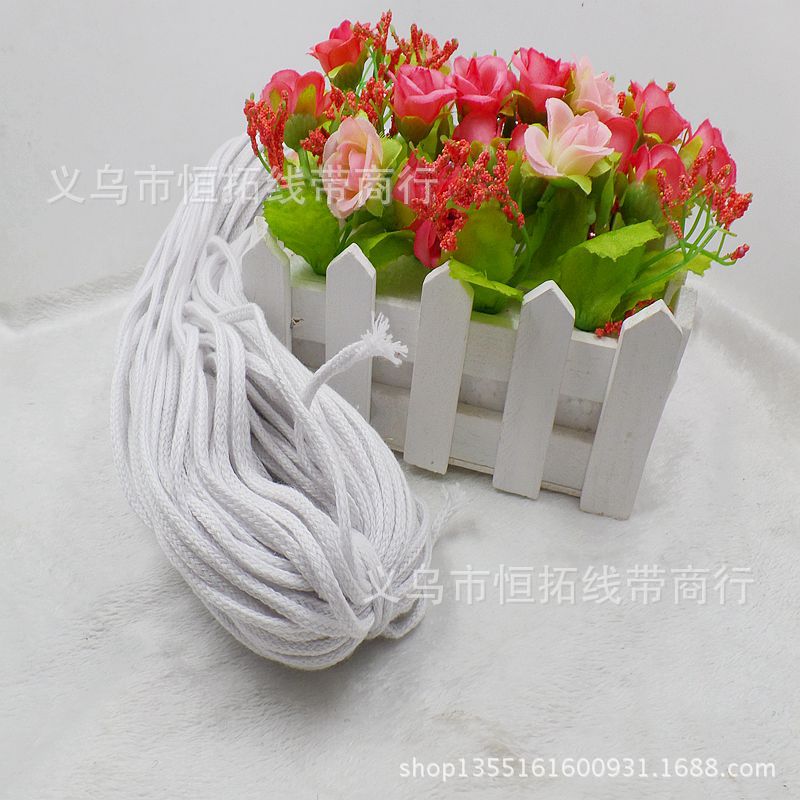 3mm空心棉绳4mm漂白空心涤棉绳 束口绳 挂绳16锭棉绳