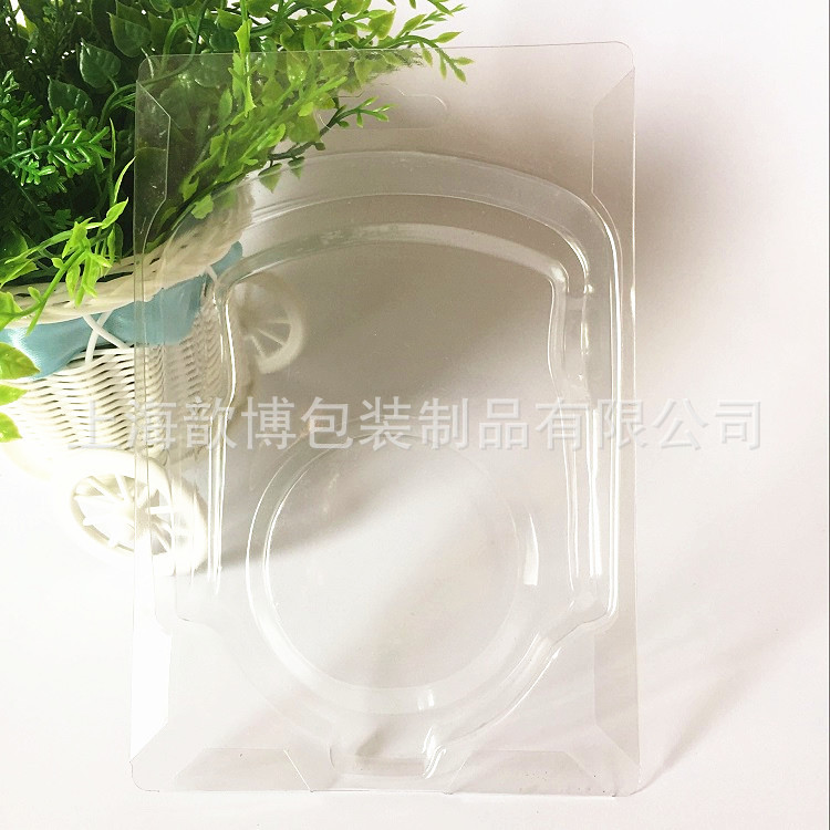 定制pet透明吸塑泡壳 防水 三边卷边 后插纸卡 放塑料环pet托