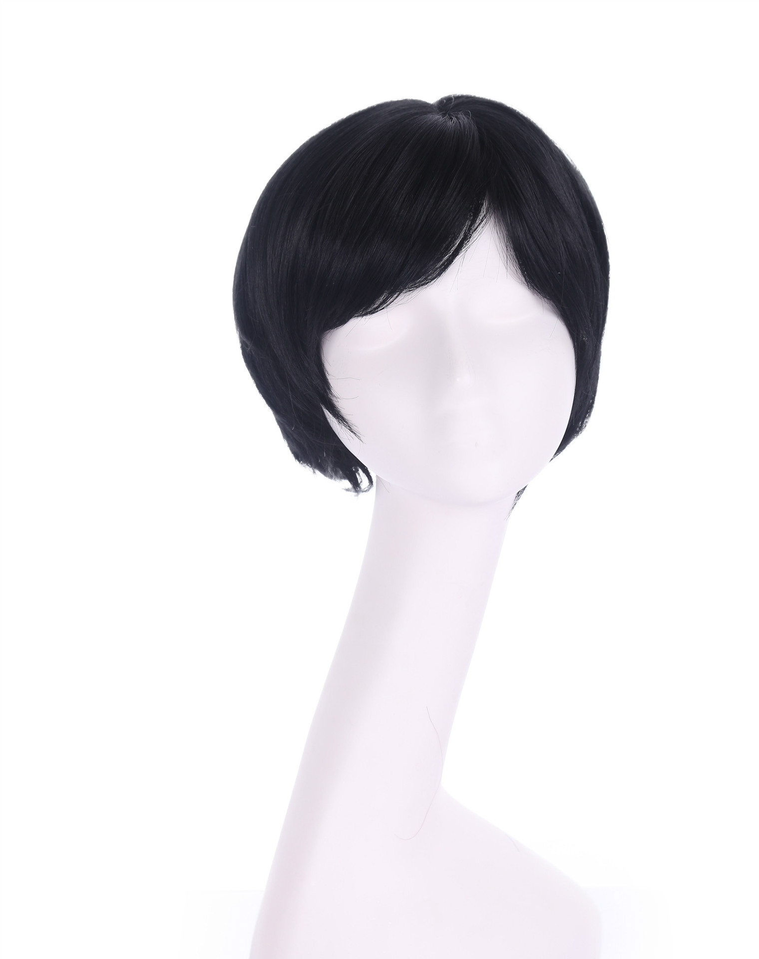 H036 pelucas de pelo corto negro damas europeas y americanas