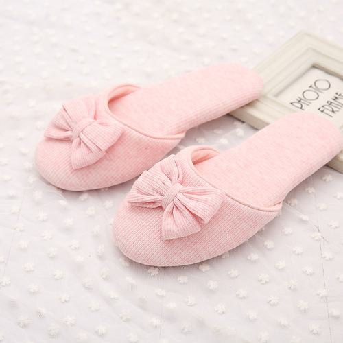 Spring and Autumn New Home Shoes Indoor Soft Cotton Slippers Women's Anti-Slip Comfort Floor Mops Maternity Postpartum Shoes