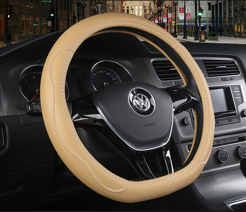 New steering wheel cover four seasons leather handle cover summer D-type steering wheel cover summer steering wheel cover handle cover