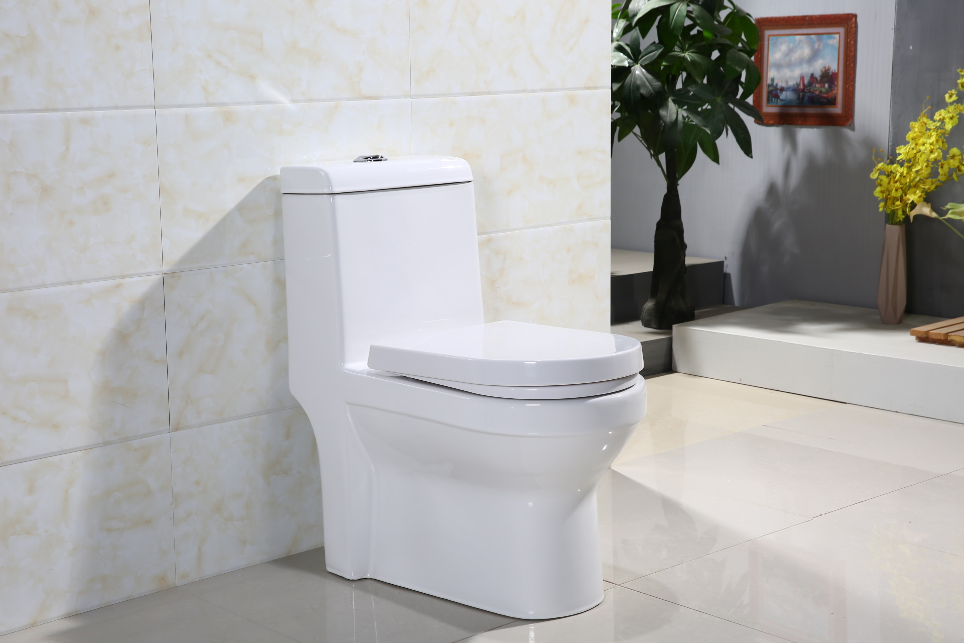 Engineering ceramic motor crushing hotel toilet siphonic integrated toilet, energy-saving and silent water pumping, direct wall-flushing drainage undefined
