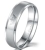 Her King His Queen ring couple titanium steel ring cross -mirror foreign trade jewelry wholesale