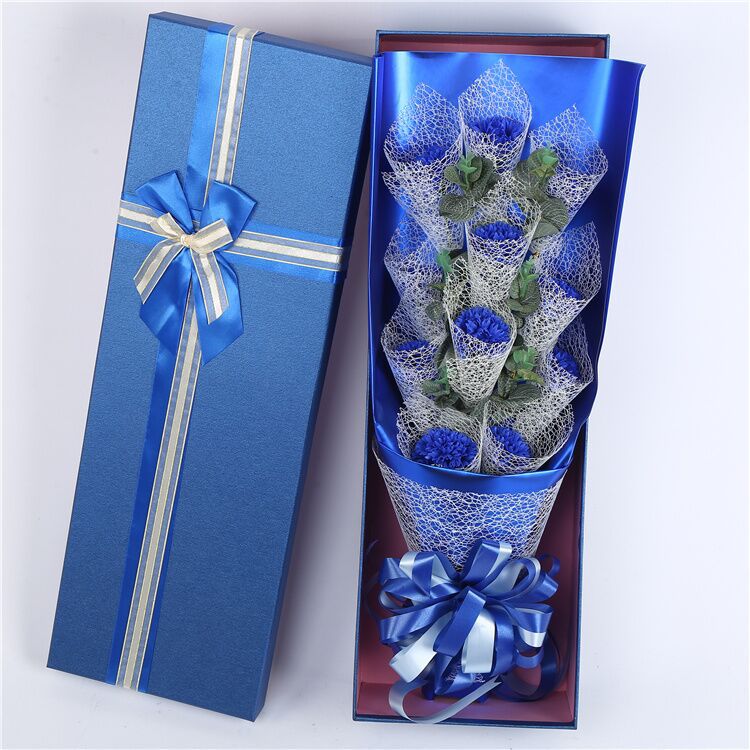 包网纱 康乃馨 11朵蓝