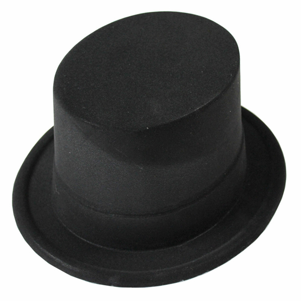 1 rendimiento sombrero Jazz sombrero de copa no tejido Lincoln sombrero mago sombrero flocado sombrero alto