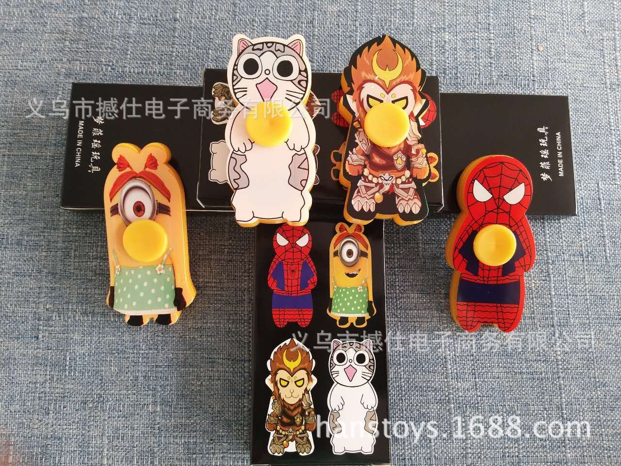 爆款指尖陀螺兒童卡通手指陀螺減壓玩具指間旋轉陀螺