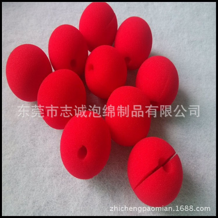 现货供应小丑鼻子海绵红色5cm 万圣节玩具小丑鼻子海绵