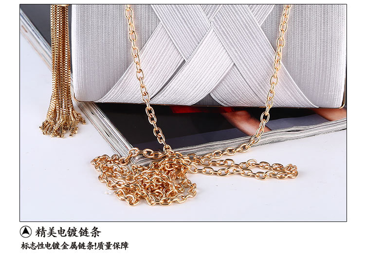 300g Weight Buckle Closure Type Single Shoulder Strap Strap Type Clutch Bag, Evening Bag Bags Type Solid Color Pattern Tassel Design Coffee, Royal Blue, Apricot, Grey, Pink, Purple, Red, Green, Gold, Silver, Black Color Small Size Dinner Bag New Handmade Tassel Pendant Evening Bag Large Capacity Bag Silk Clutch 10
