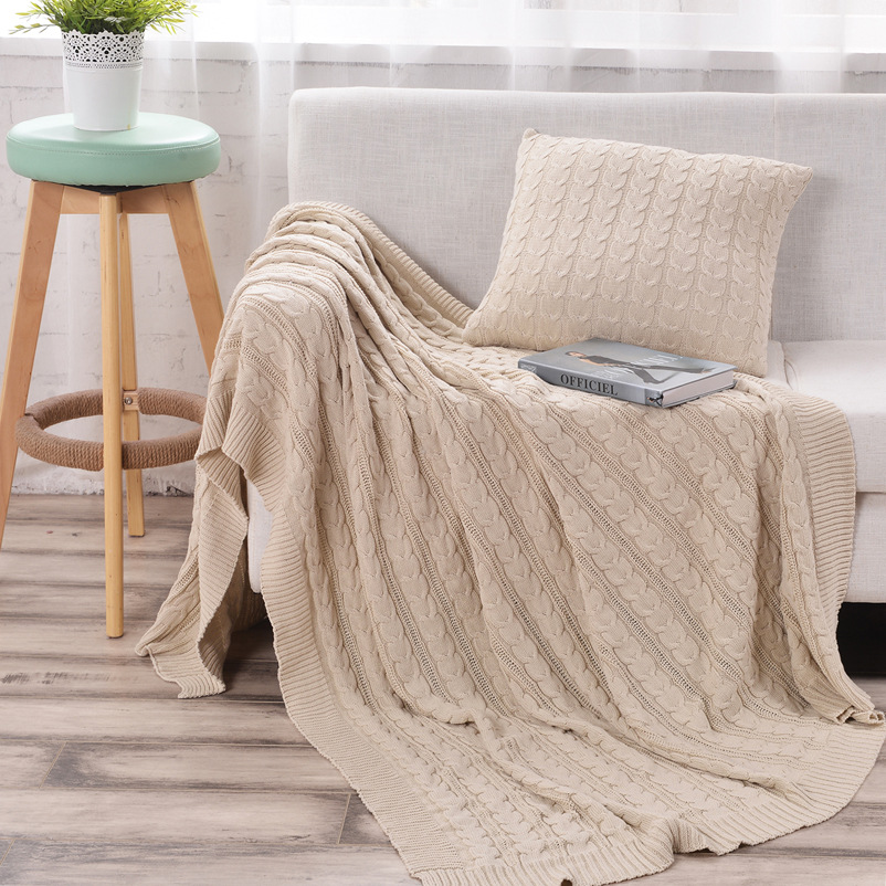 新款全棉針織毛線毯子 空調毯 沙發蓋毯嬰兒標準抱毯 拍照道具