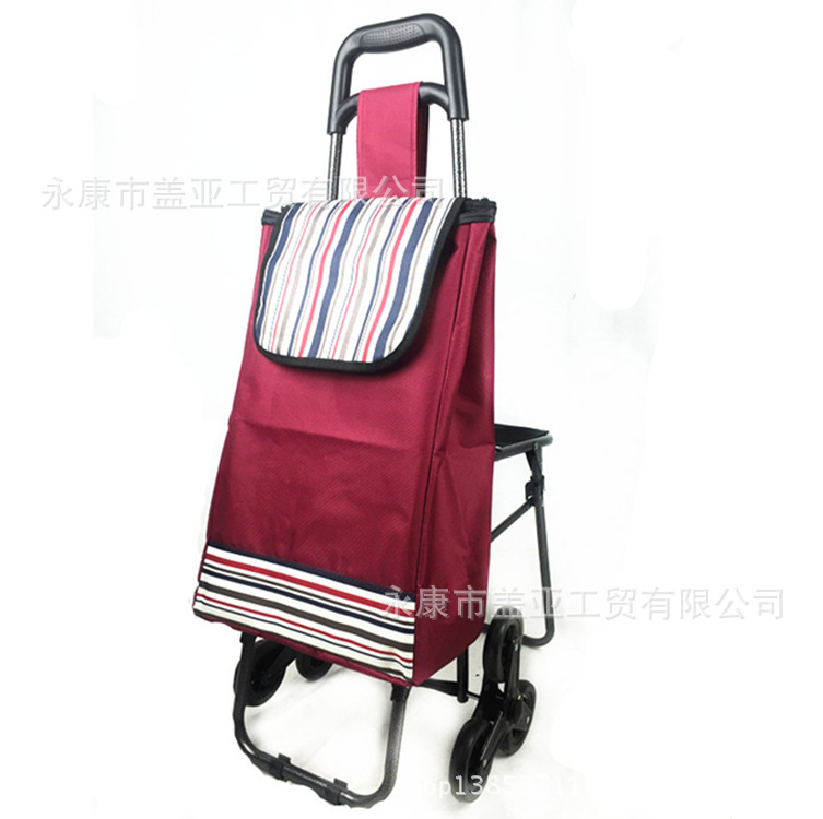 便携购物车 爬楼带凳 老年人带座椅 高档拉杆车 买菜车 礼品车