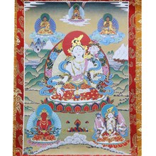 佛家用品批发西藏唐卡装饰用品卓玛嘎尔姆挂画白度母唐卡佛像