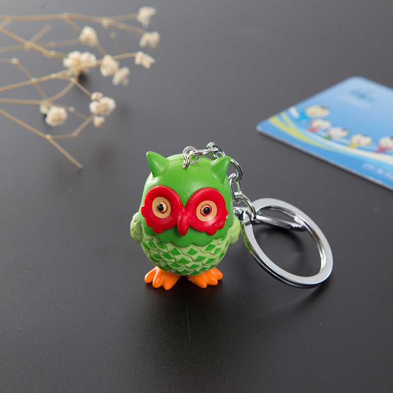 创意猫头鹰情侣款钥匙链 卡通钥匙链挂件批发可爱钥匙扣钥匙环|ms