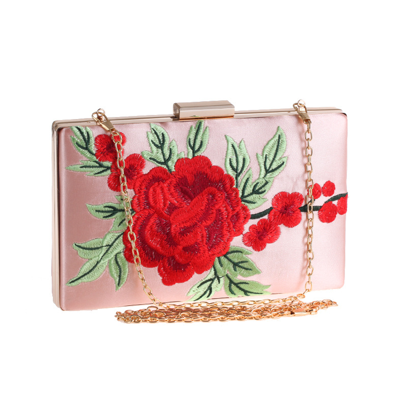 Rose Embroidered Bag Women's Flash Dinner Package Clutch Bag Dress Bag display picture 4