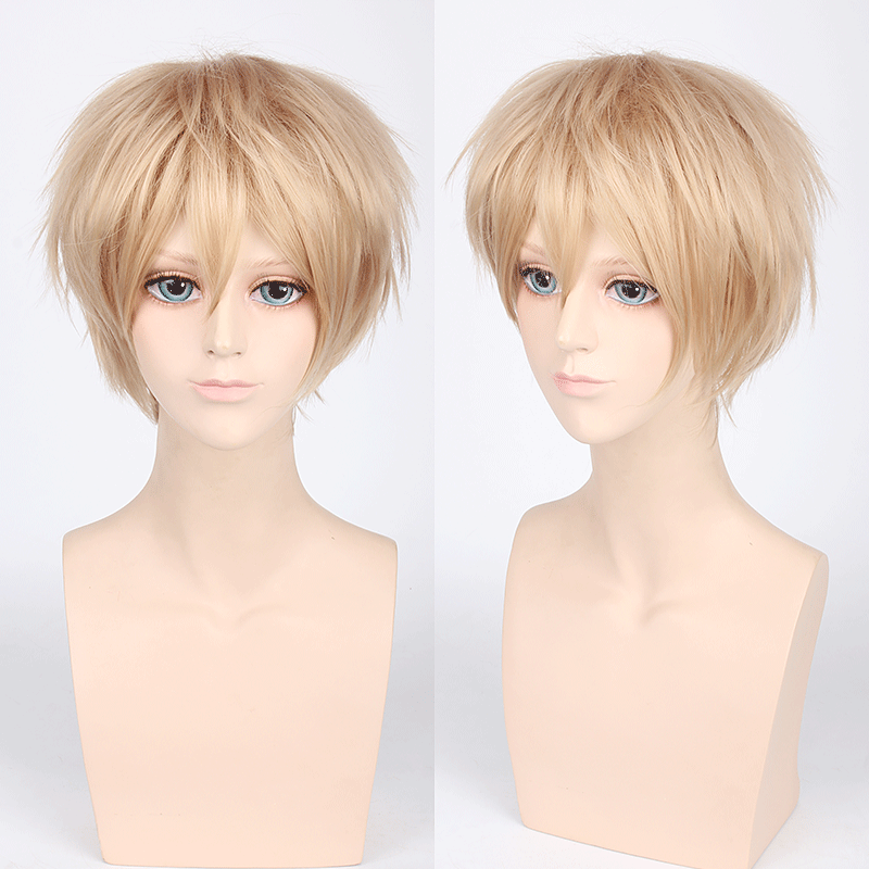 Master Sunda cosplay wig for young reverse cocked short hair colorful multi-purpose male wig for cosplay anime wig