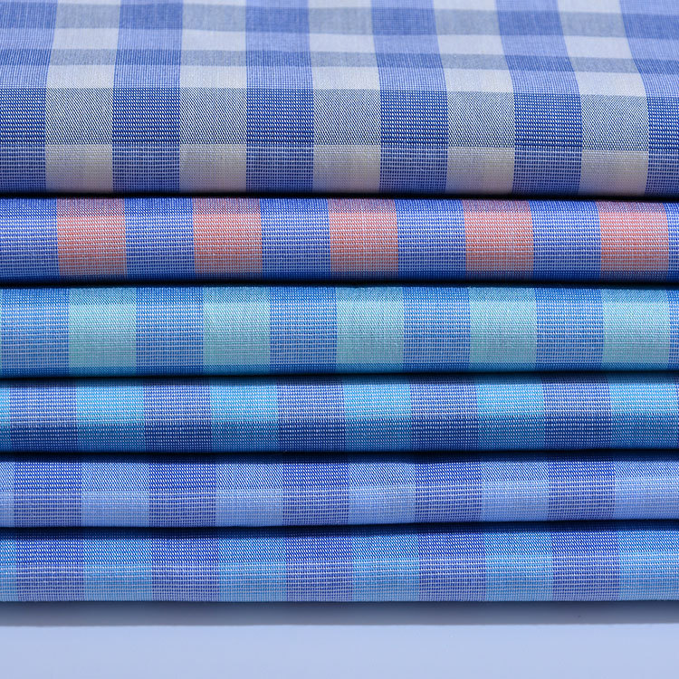 全棉色织格子衬衫面料 液氨整理时装女装连衣裙面料男装衬衣布料