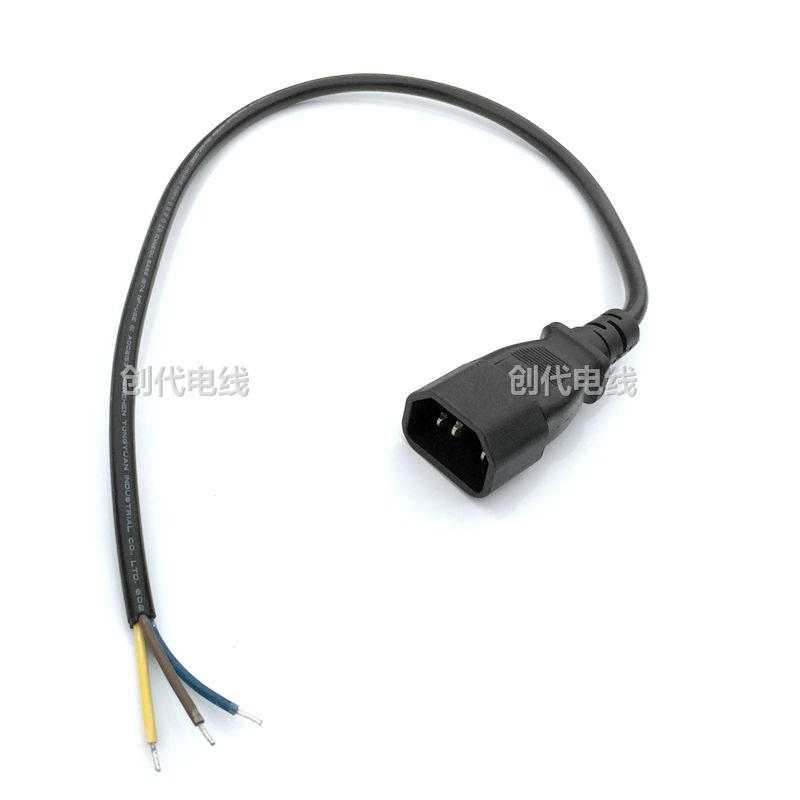 电动车转换线电动工具电源延长线 品字公C14转剥皮上锡 三芯全铜