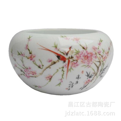 景德镇陶瓷文房四宝毛笔书法用品水浅笔洗定制