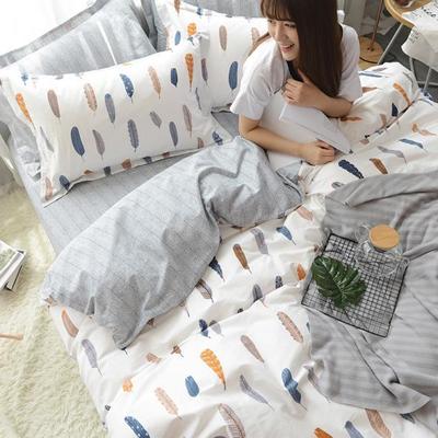 夏季北欧全棉四件套纯棉床上三件套宿舍1.8m床小清新床单被套床品