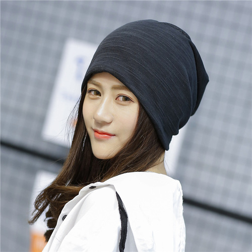 Trendy hat women's summer thin gradient striped headscarf air-conditioning confinement chemotherapy pile nightcap warm head protection factory