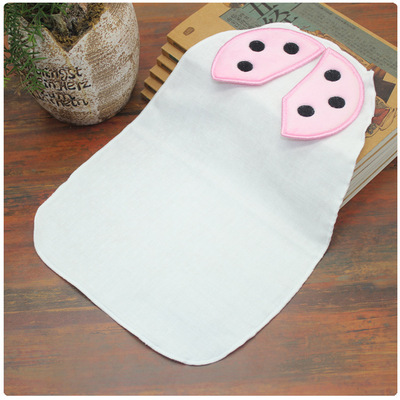 L码翅膀包边升级款垫背巾 瓢虫款吸汗巾四层纯棉纱布汗巾幼儿园