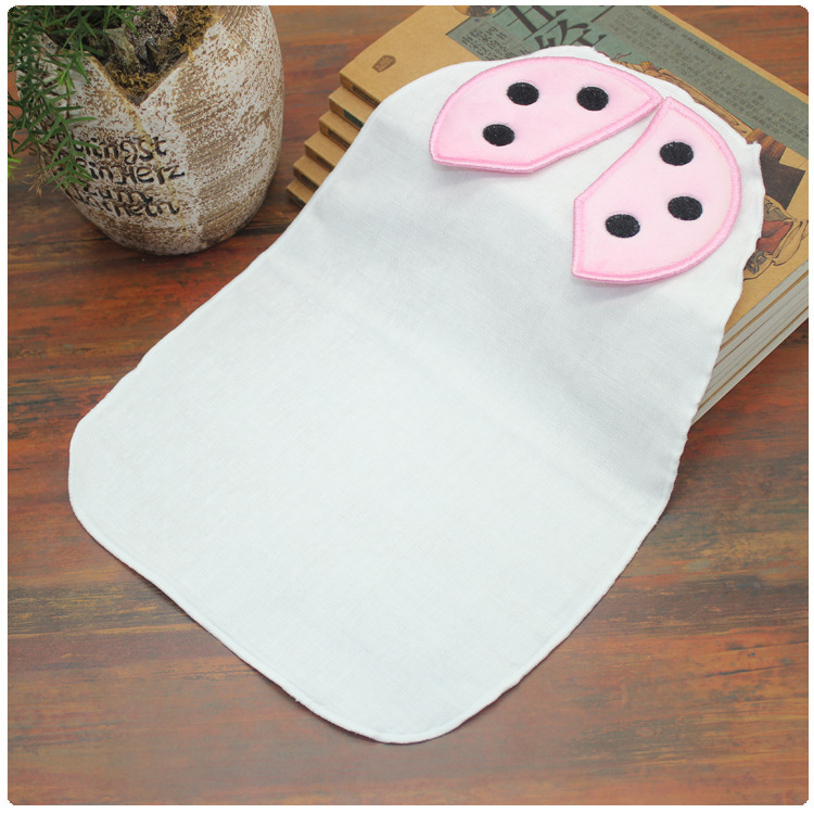 L码翅膀包边升级款垫背巾 瓢虫款吸汗巾四层纯棉纱布汗巾幼儿园