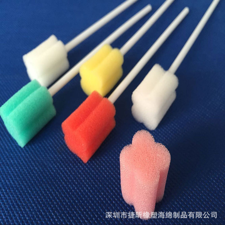 定制一次性独立装袋口腔护理清洁海绵棒 吸痰海绵管