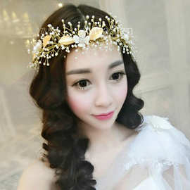 新娘头饰发饰头花朵白色蕾丝珍珠日韩式结婚纱敬酒服发饰饰品