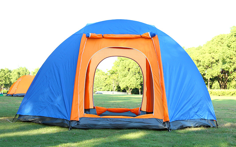 Outdoor 5-8 people multi-person tent park large double-layer double-door mountaineering tourism camping rainproof large tent