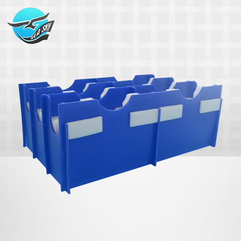 厂家防静电中空板刀卡 蓝色中空箱隔板瓦楞箱塑料刀卡防护