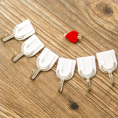 塑料门后挂钩白色超强力粘钩6个装挂钩婚房挂钩 婚房布置挂钩|ru