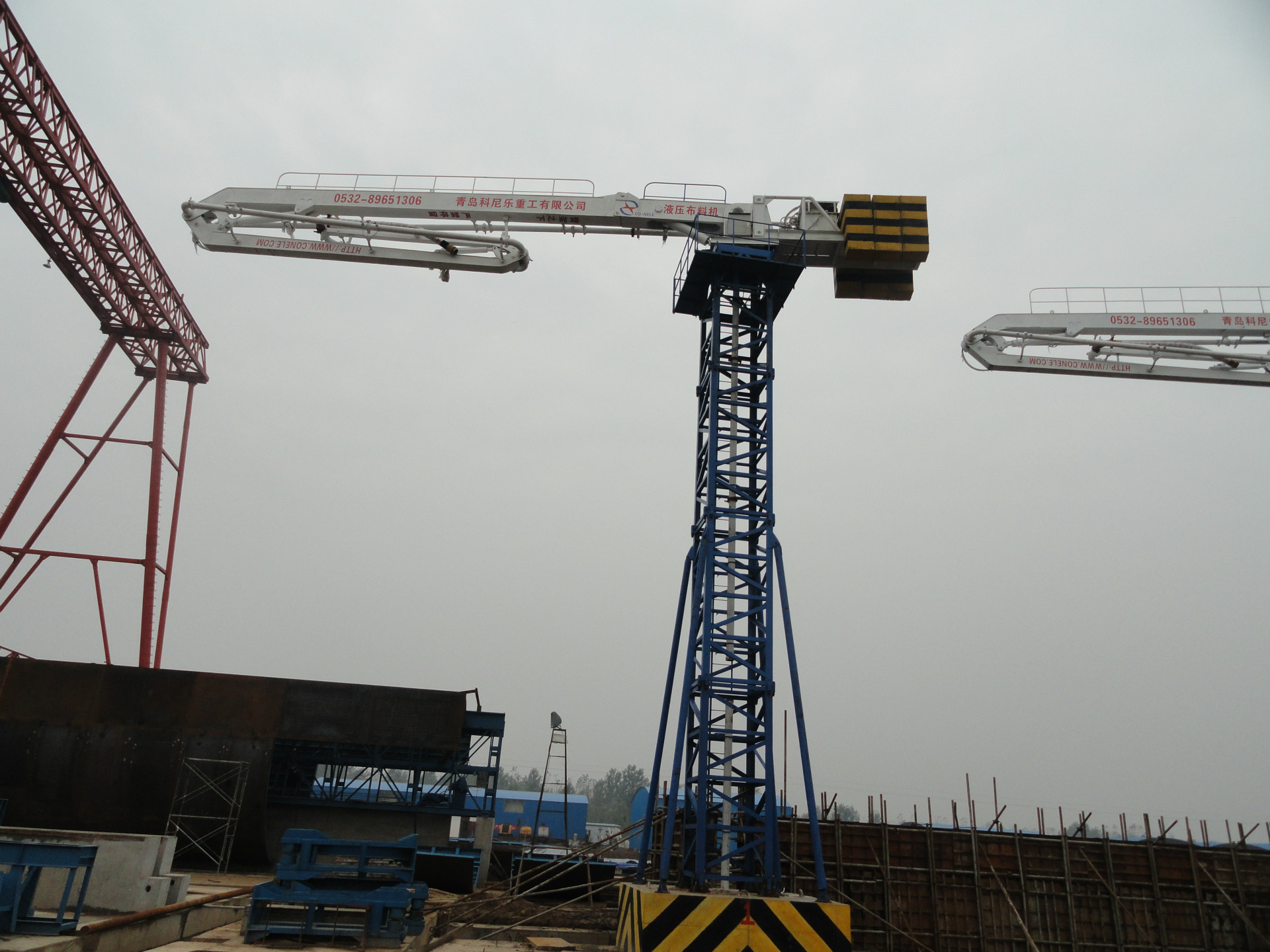 布料机21米 独立式布料机 液压布料机 布料半径21m 输送管径125