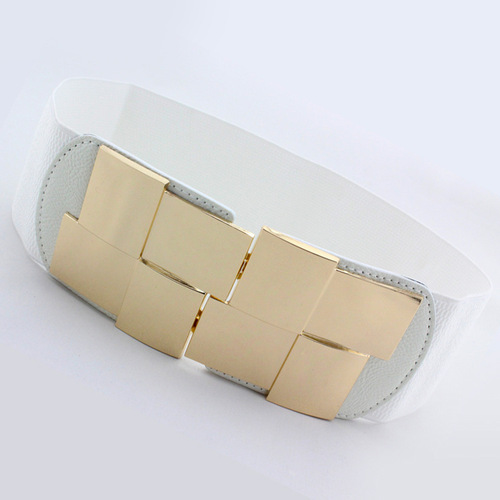 Metal buckle, fashionable and versatile, decorative girdle for women, geometric elastic belt for women, loose and tight girdle, dropshipping