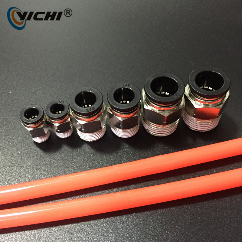 英制气管快插气动快速接头 PC1/4-N01,3/8-N02 美制NPT螺纹直通