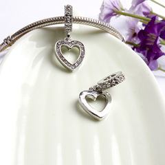 愛心吊墜 義烏鑲鑽手鍊配件 創意項墜飾品