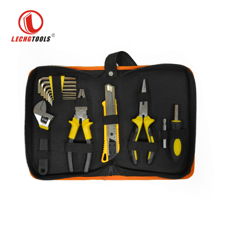 15pcs碳钢材质组套工具 五金家用组合工具套装 拉链款式帆布包