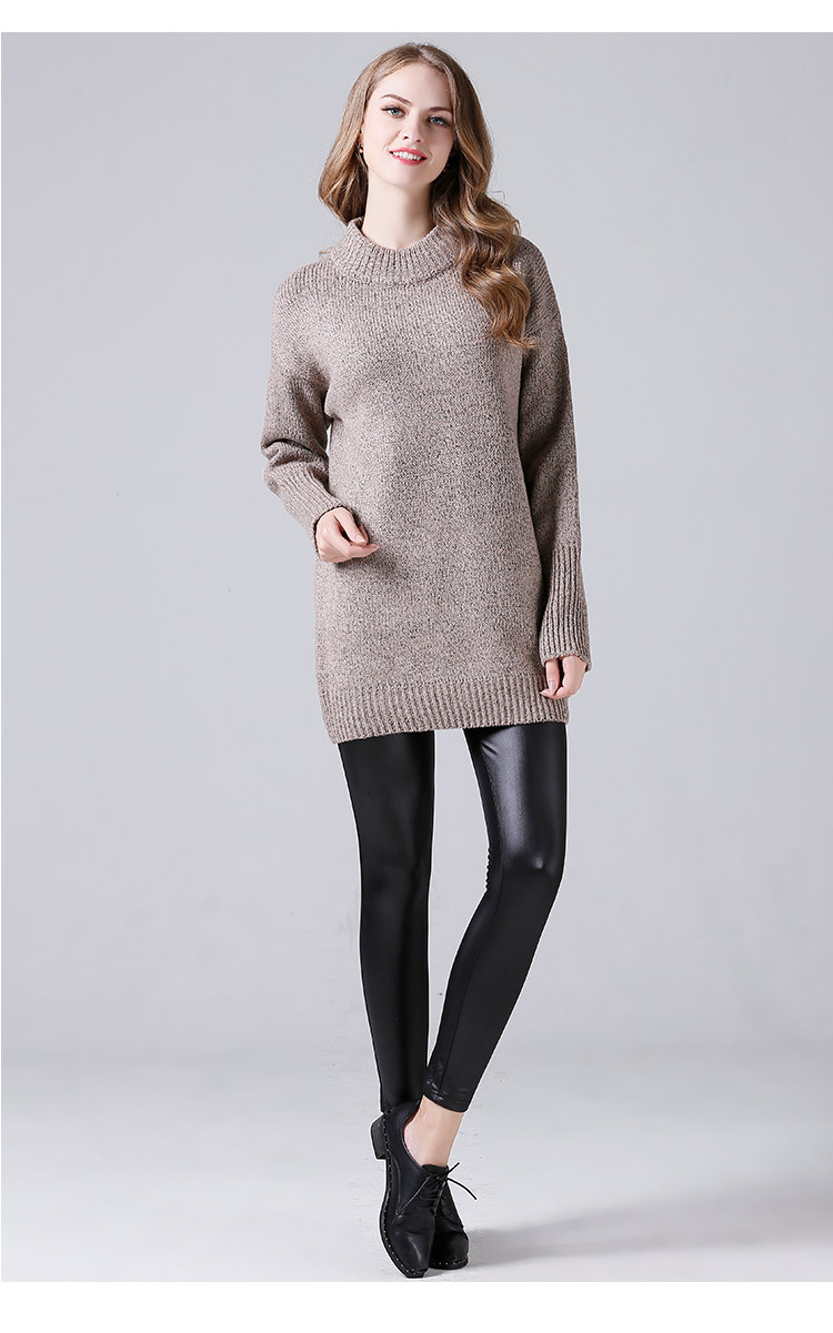 all-match mid-length round neck slim long-sleeved women s knitted sweater  NSJR17292