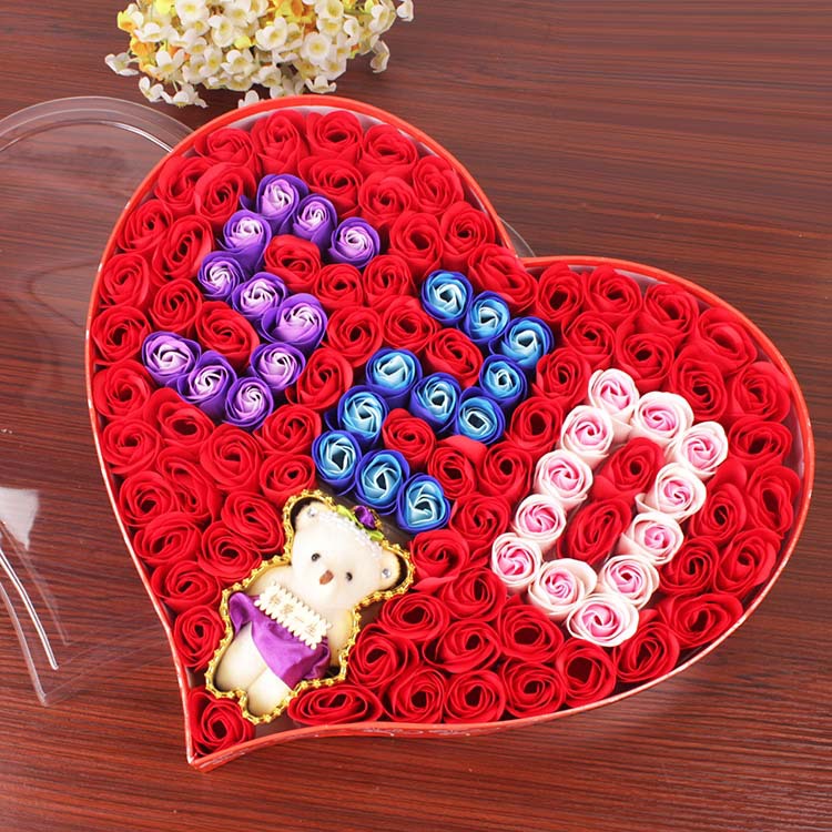 Creative Valentine's Day Soap Rose Soap Flower Gift Box Birthday Gift For Girlfriend Wholesale display picture 12