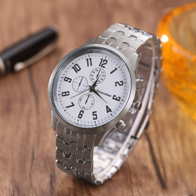 赫罗珊heluoshan男士潮流合金石英表简约时尚钢带手表男 厂家直销|ms