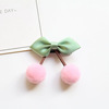 Children's cute hairgrip with bow, fuchsia hair accessory handmade, Korean style