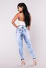 Europe high waist lady elastic cowboy pants snowflake craft jeans