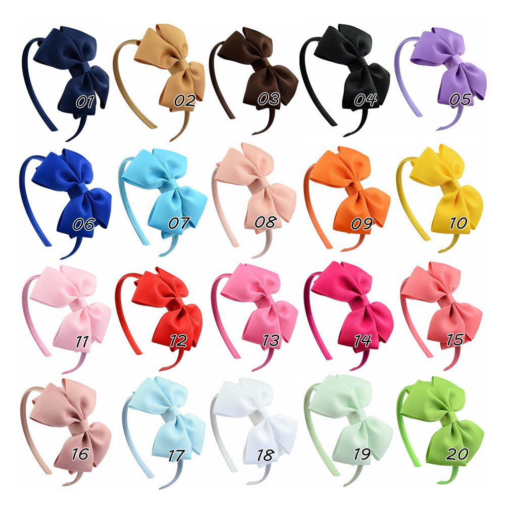 European And American Polyester Ribbed Children's Bow Headband Wholesale display picture 1